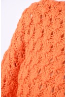 Women Sweater Pieces Pcjess O-Neck Mandarin Orange